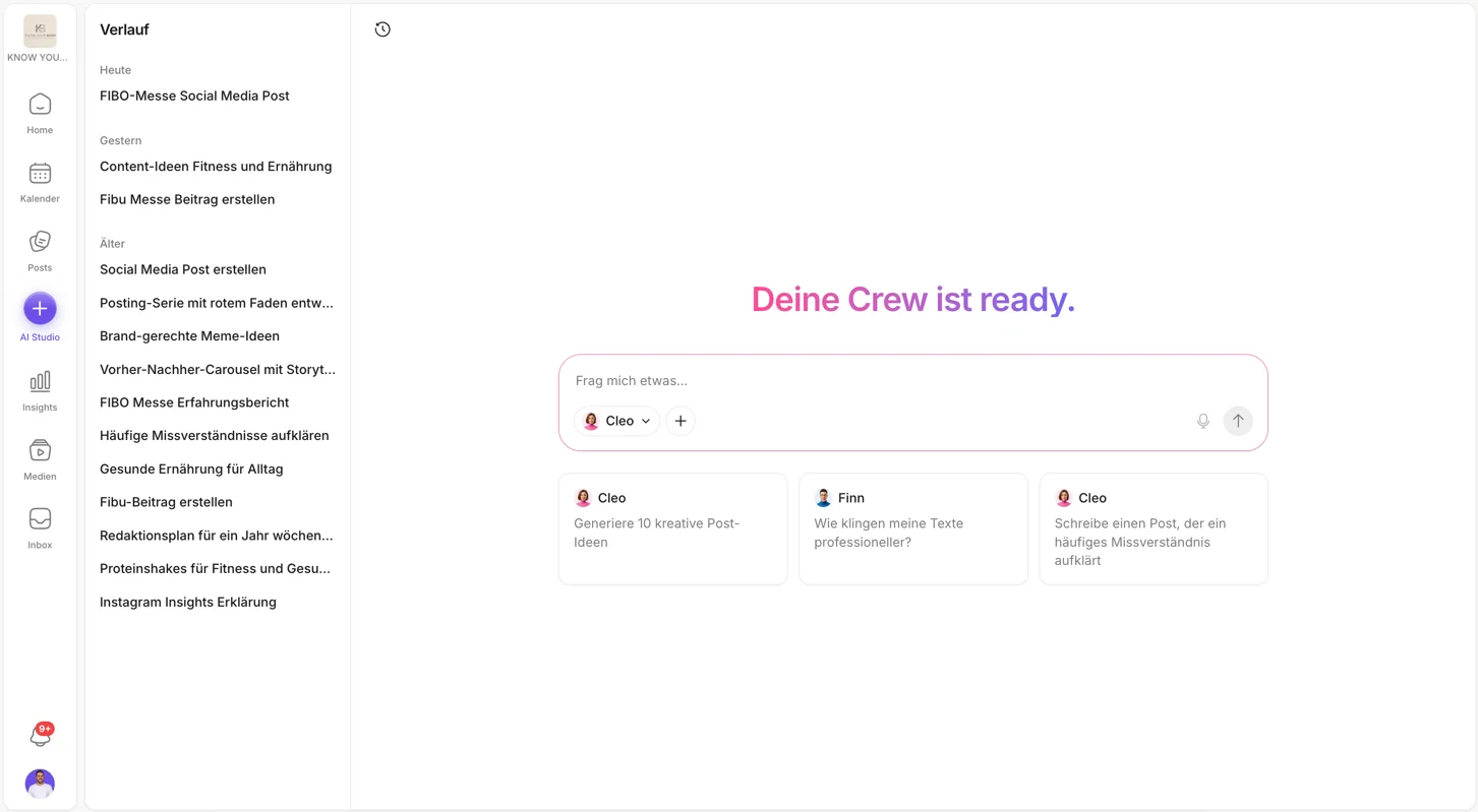 Chatte mit deiner ganzen Crew