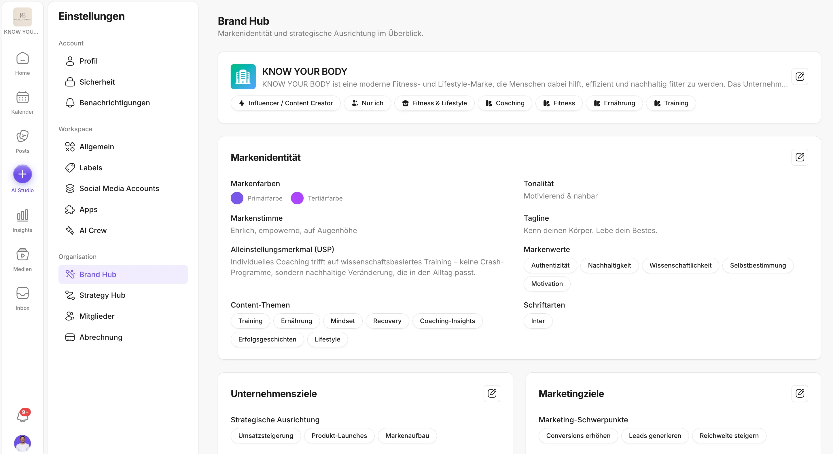 Brand Hub – Markenidentität & strategische Ausrichtung im Überblick