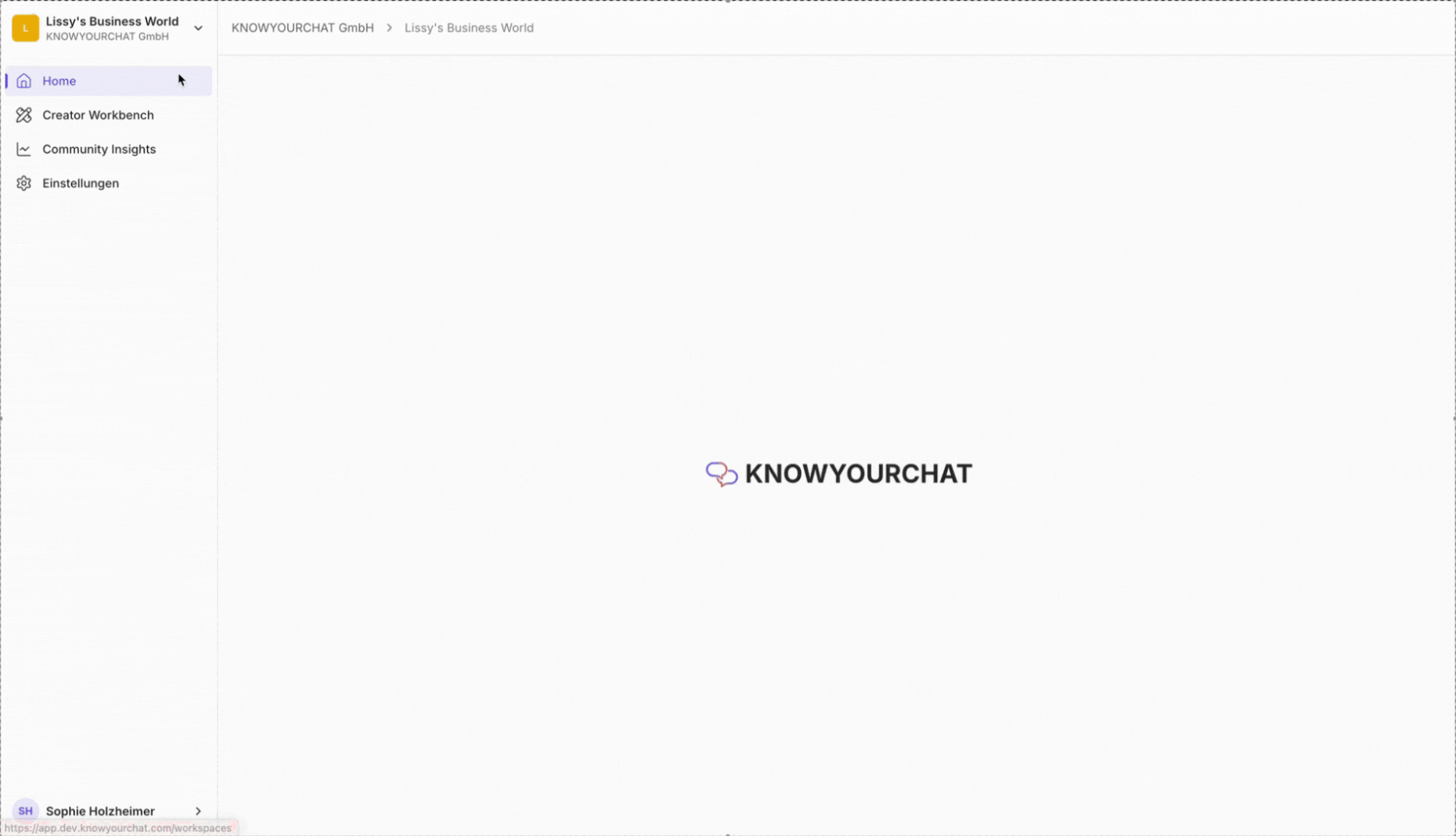 Bildschirmfoto aus der KNOWYOURCHAT Anwendung mit dem Feature: Planung